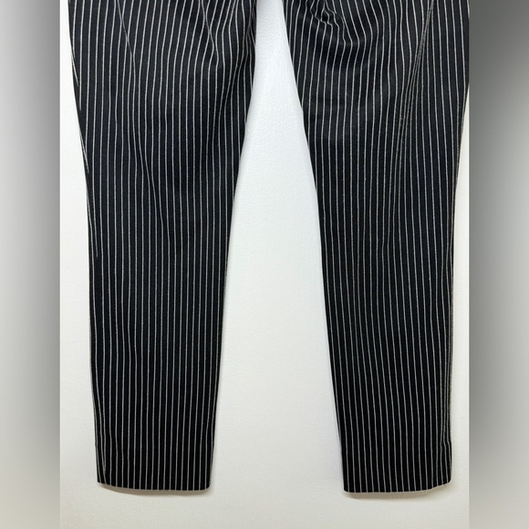 Diane Von Furstenberg Black White Pinstriped Work Office Trouser Pants Size 6 - Picture 9 of 15